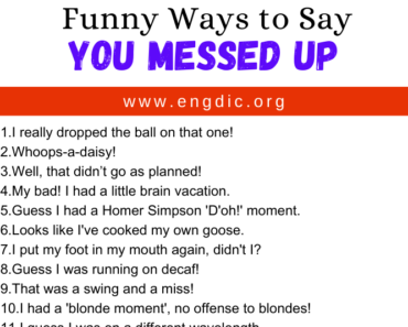 30 Funny Ways to Say You Messed Up