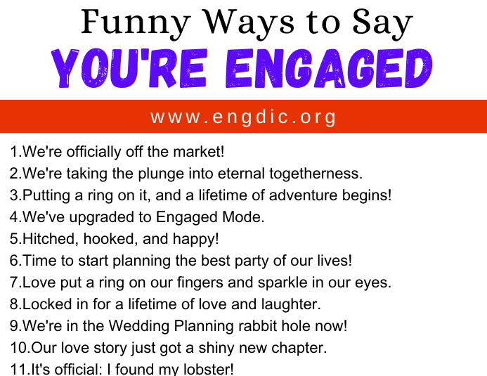 30 Funny Ways To Say You Re Engaged Engdic