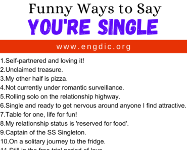 30 Funny Ways to Say You’re Single