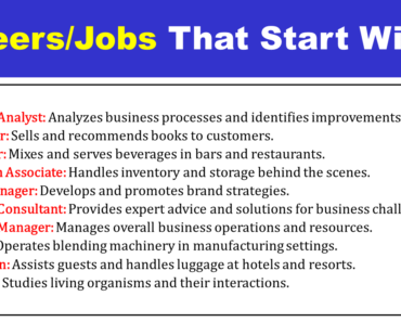 500+ Jobs That Start With B