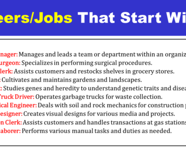 500+ Jobs That Start With G