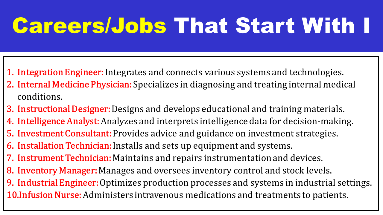 300+ Jobs That Start With I - EngDic