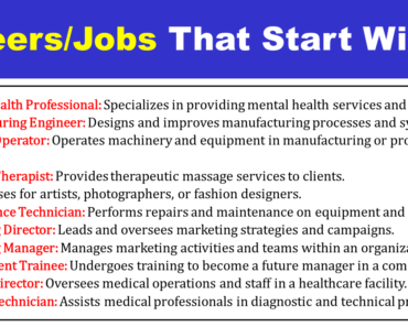 500+ Jobs That Start With M