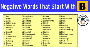 100 Negative Words That Start With B - EngDic