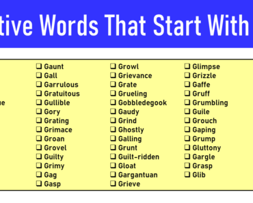 100 Negative Words That Start With G