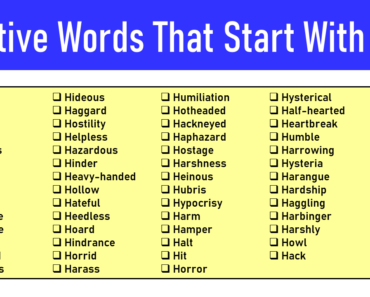 100 Negative Words That Start With H