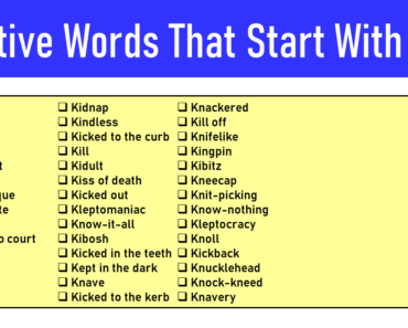 100 Negative Words That Start With K