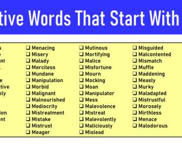 100 Negative Words That Start With M