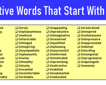 100 Negative Words That Start With U