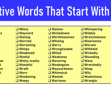 100 Negative Words That Start With W