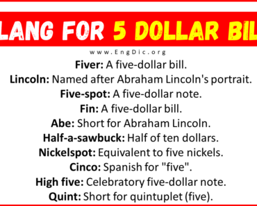 20+Slang for 5 Dollar Bill (Their Uses & Meanings)