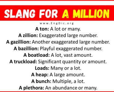 20+ Slang for A Million (Their Uses & Meanings)