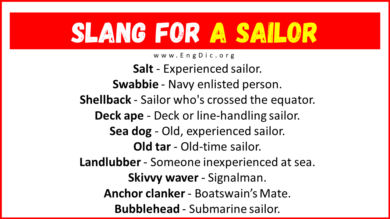 20  Slang for A Sailor (Their Uses Meanings) EngDic