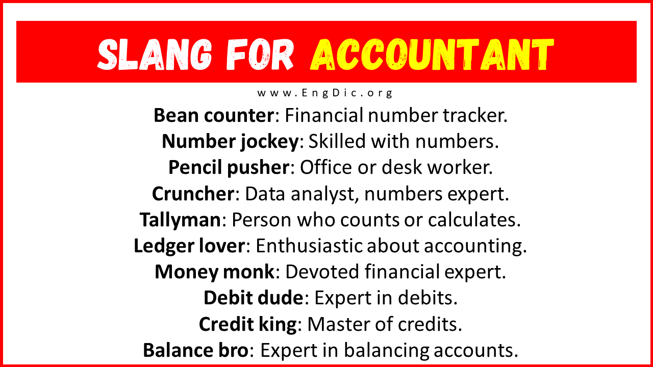 Slang For Accountant