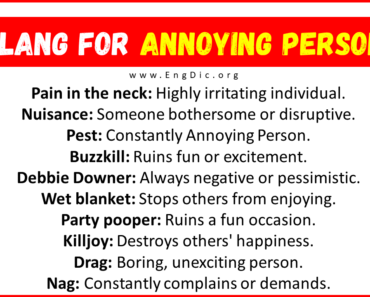 20+ Slang for Annoying Person (Their Uses & Meanings)