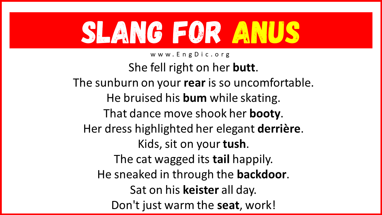 Slang For Anus