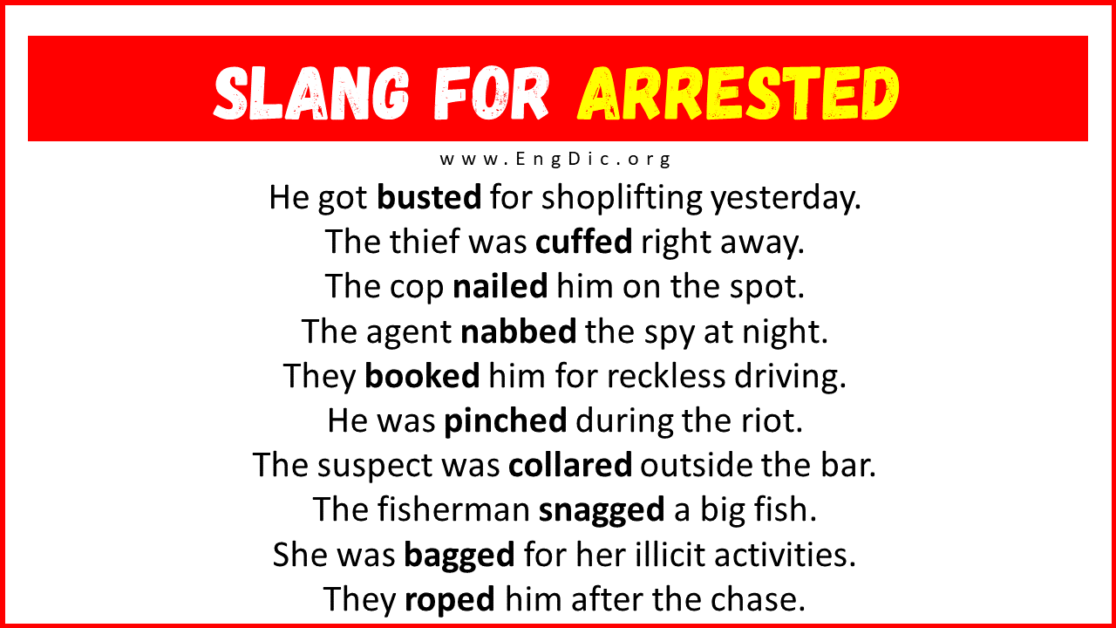 40+ Slang for Arrested (Their Uses & Meanings) EngDic