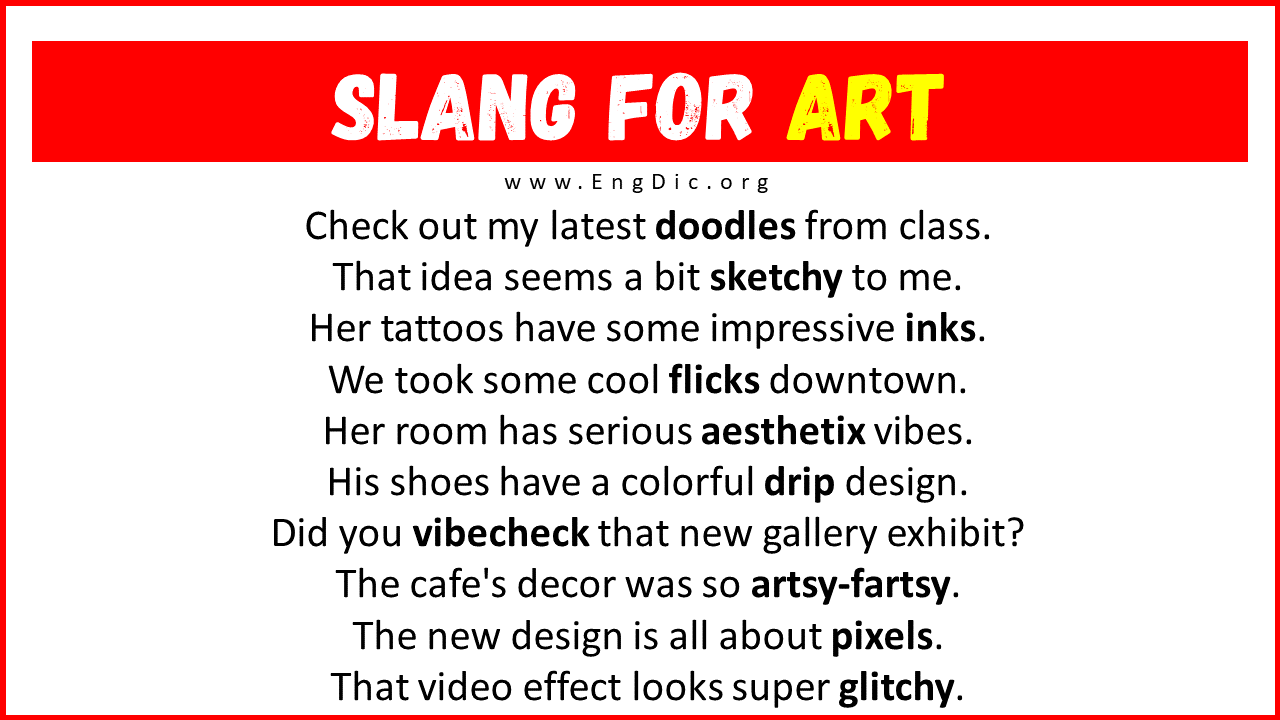 Slang For Art Slang For Art