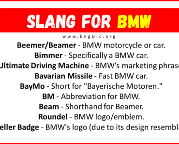 20+ Slang for BMW (Their Uses & Meanings)