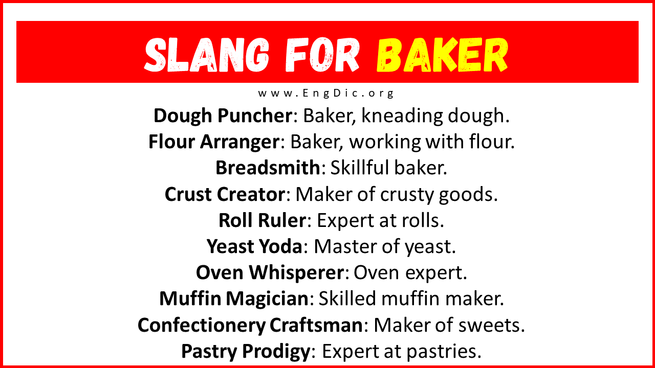Slang For Baker