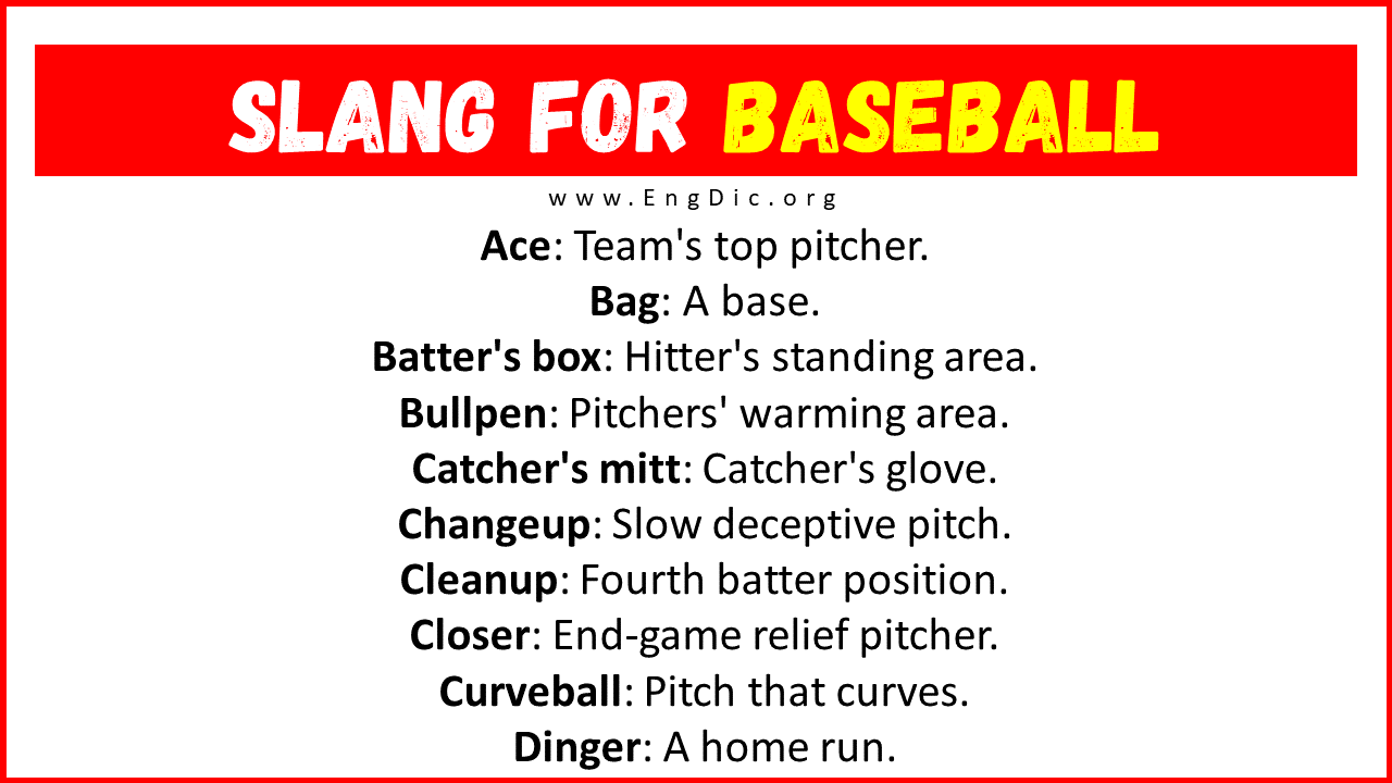 Slang For Baseball