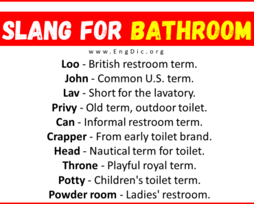 30+ Slang for Bathroom (Their Uses & Meanings)
