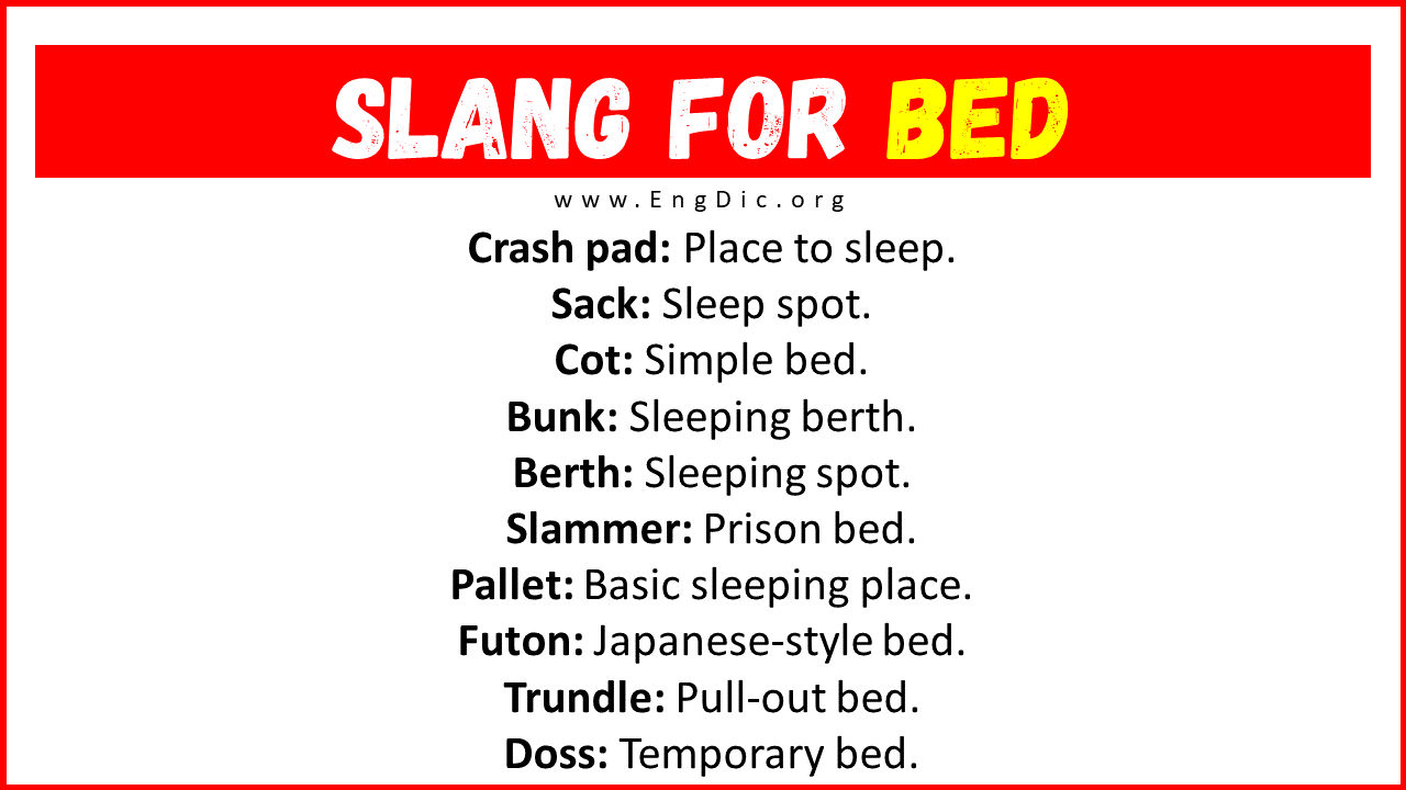 Slang For Bed