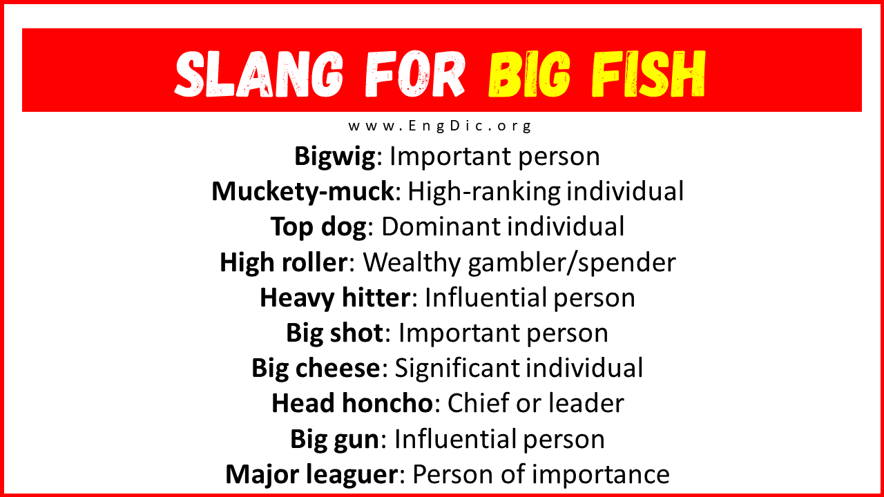 Slang For Big Fish