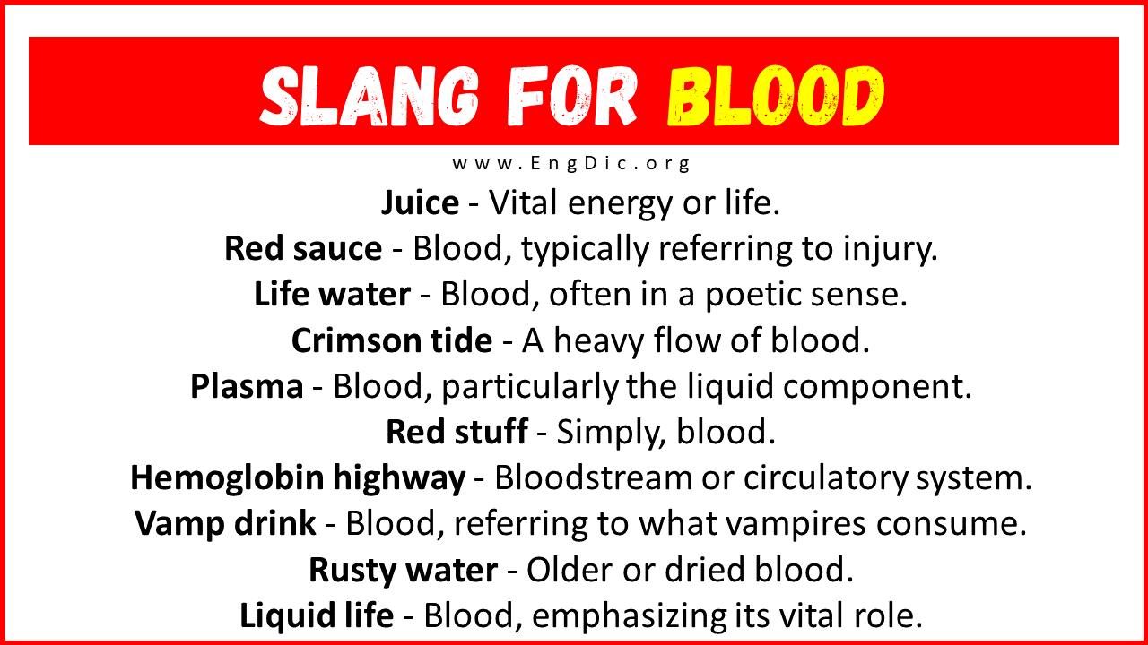 Slang For Blood