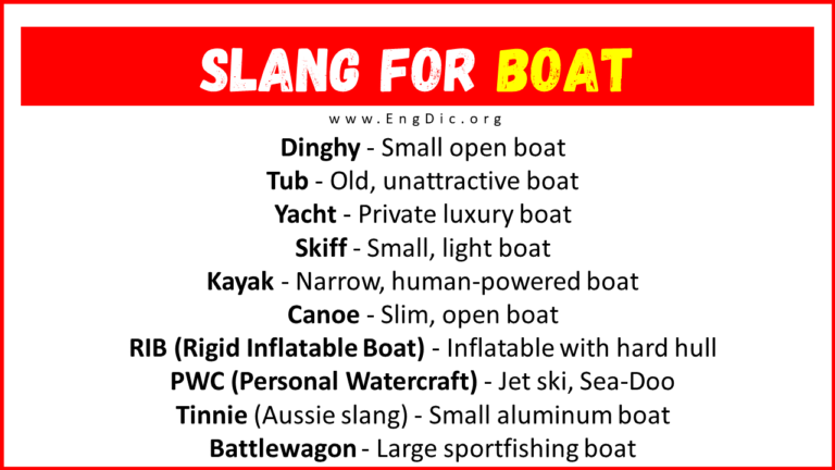 slang term for motorboat