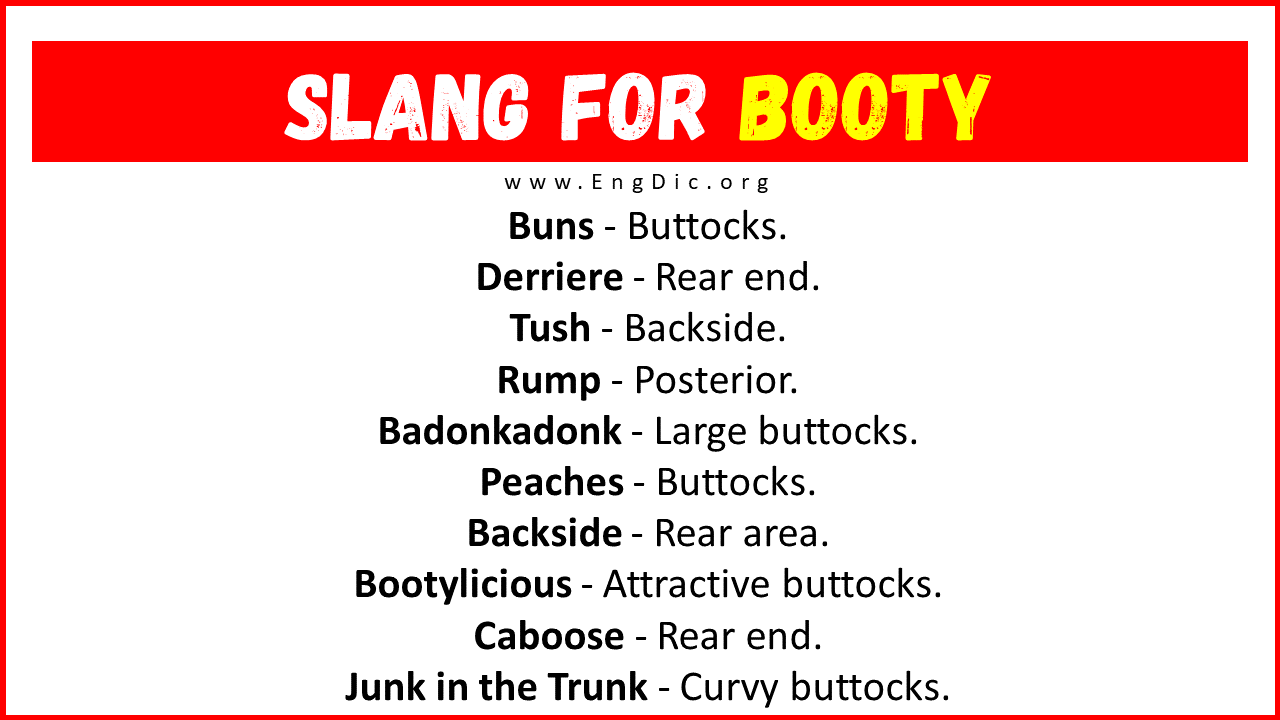 20 Slang For Booty Their Uses And Meanings Engdic