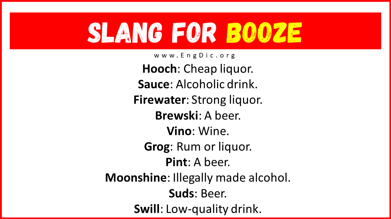 Slang For Booze