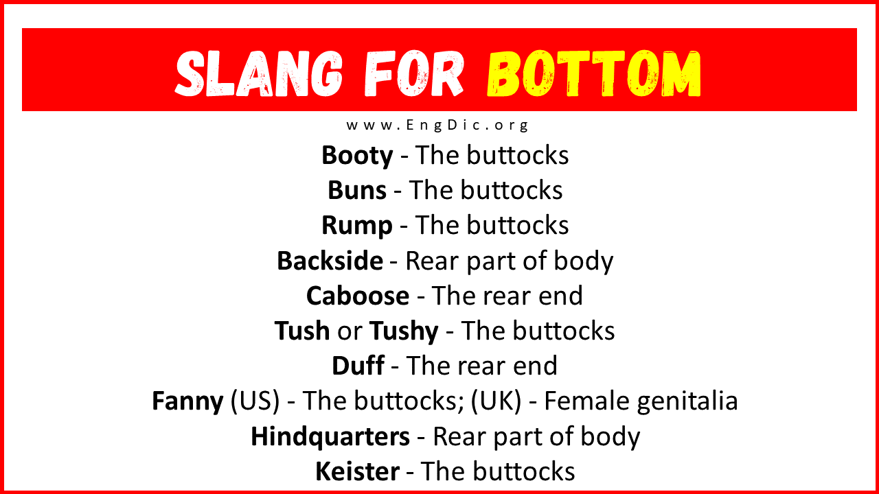 Slang For Bottom