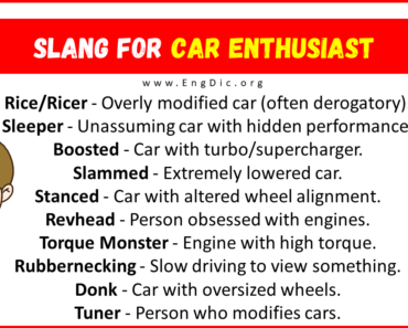 20+ Slang for Car Enthusiast (Their Uses & Meanings)