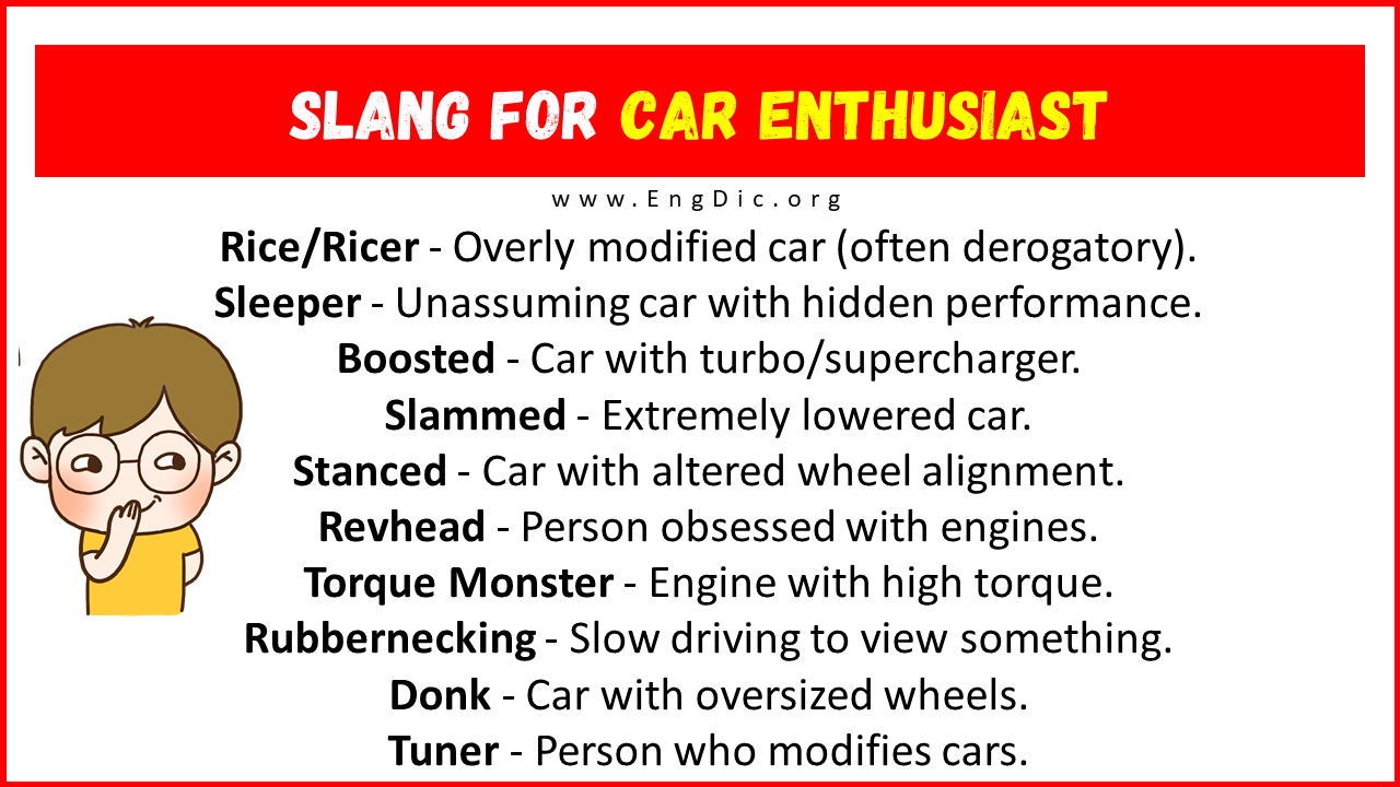 Slang For Car Enthusiast