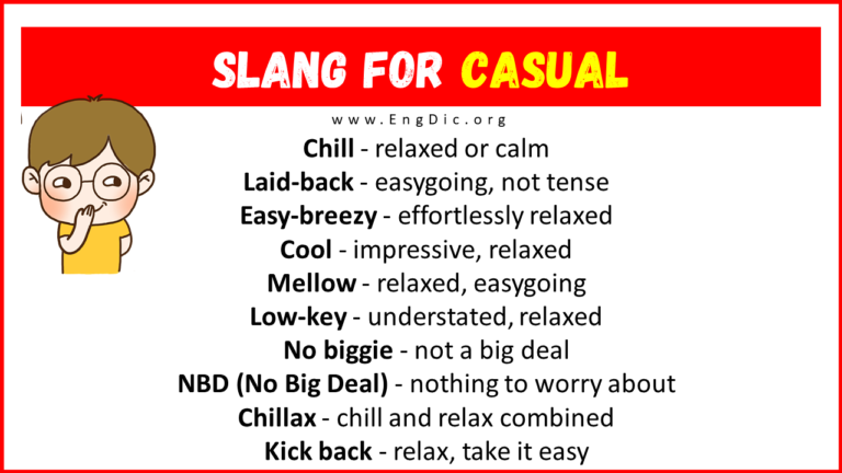 20+ Slang for Casual (Their Uses & Meanings) - EngDic