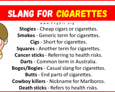 20+ Slang for Cigarettes (Their Uses & Meanings)