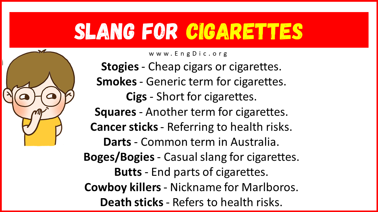 Slang For Cigarettes