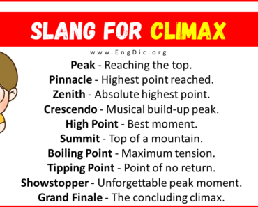 20+ Slang for Climax (Their Uses & Meanings)