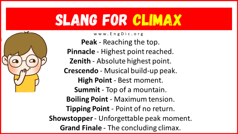 20 Slang For Climax Their Uses Meanings EngDic