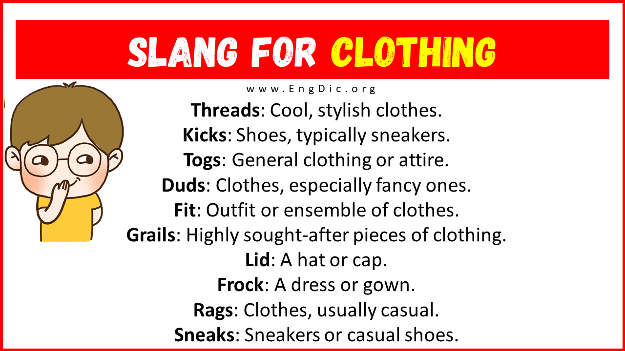 20 Slang For Clothing Their Uses Meanings EngDic