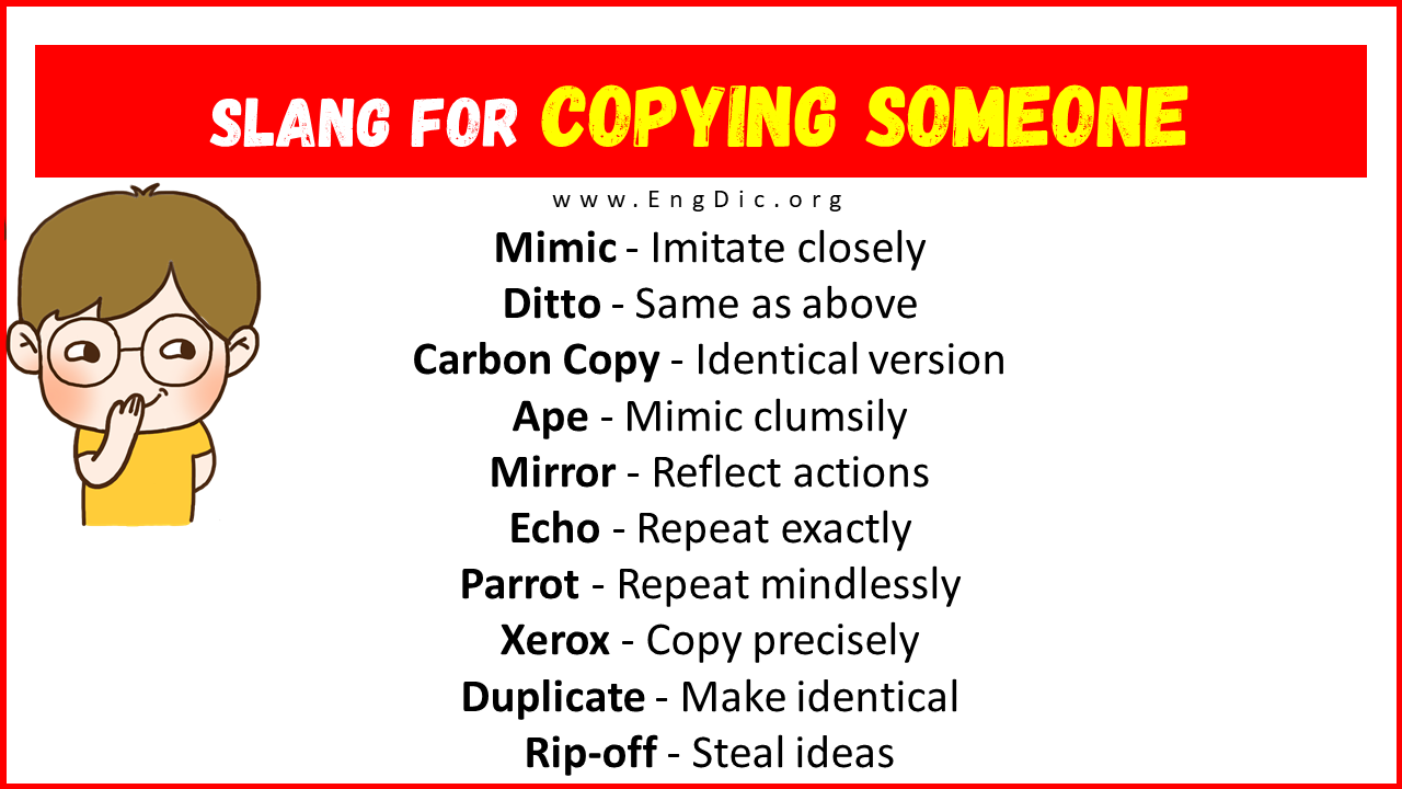 Slang For Copying Someone