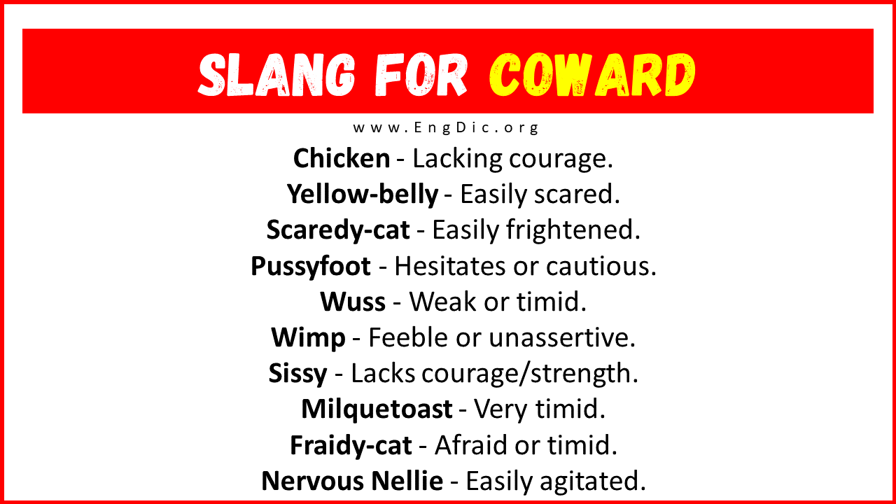 Slang For Coward