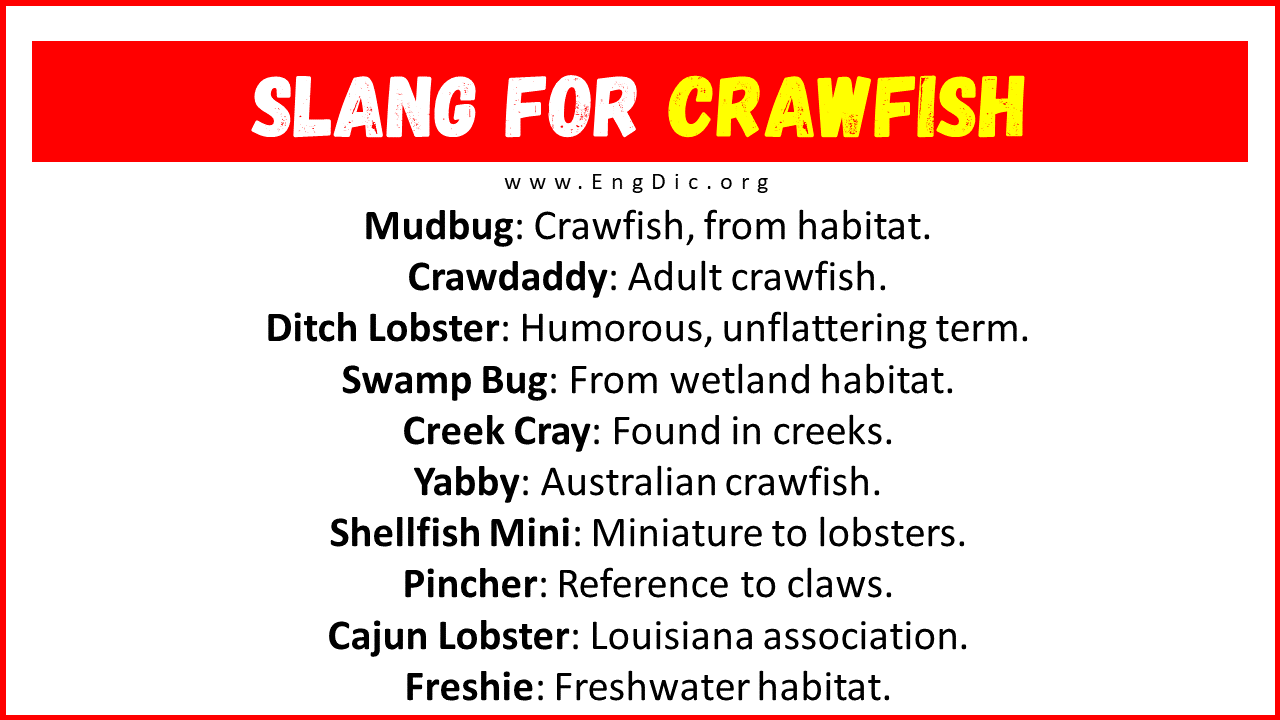 Slang For Crawfish