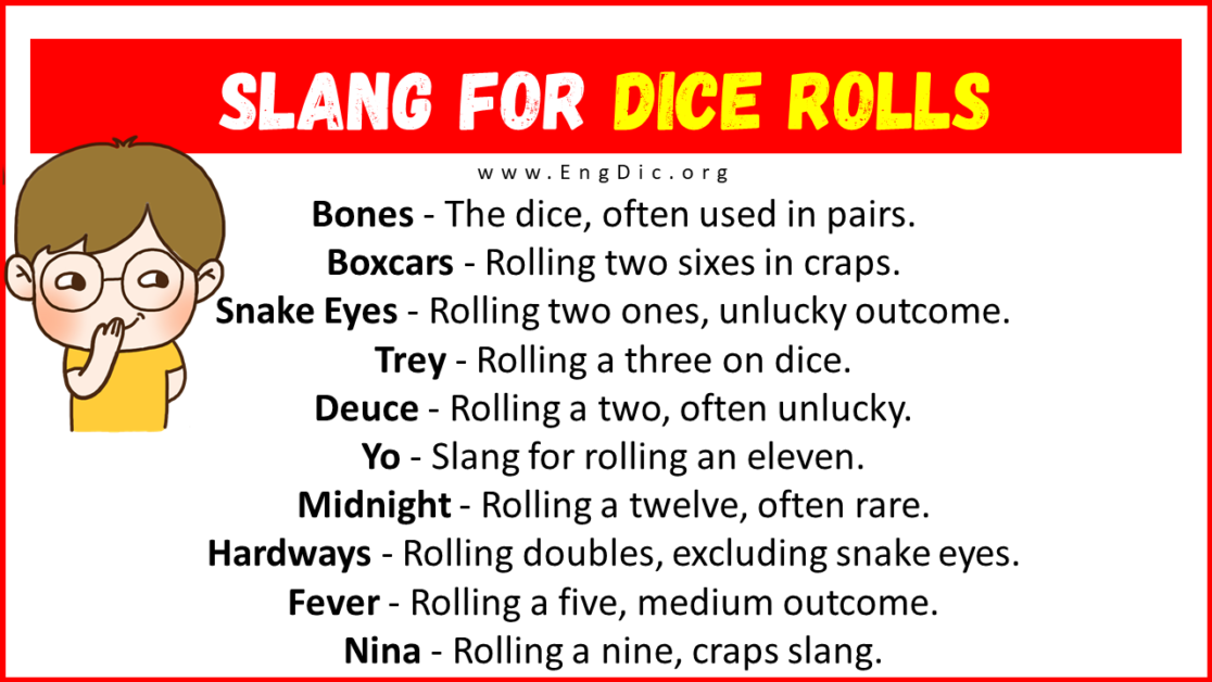 50+ Slang for Dice rolls (Their Uses & Meanings) EngDic