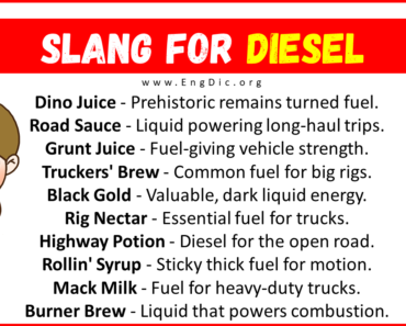 20+ Slang for Diesel (Their Uses & Meanings)