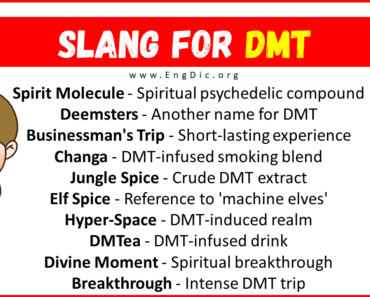 20+ Slang for Dmt (Their Uses & Meanings)