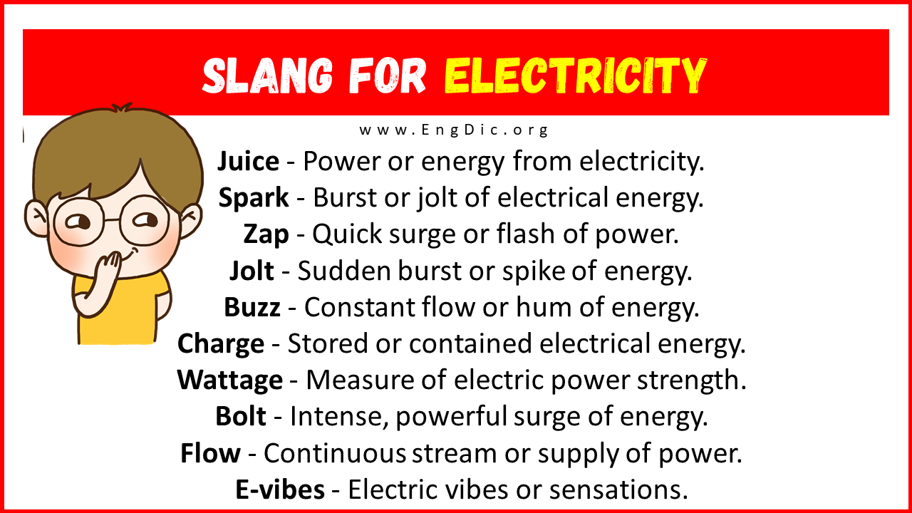 20+ Slang for Electricity (Their Uses & Meanings) EngDic