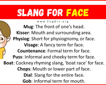 20+ Slang for Face (Their Uses & Meanings)