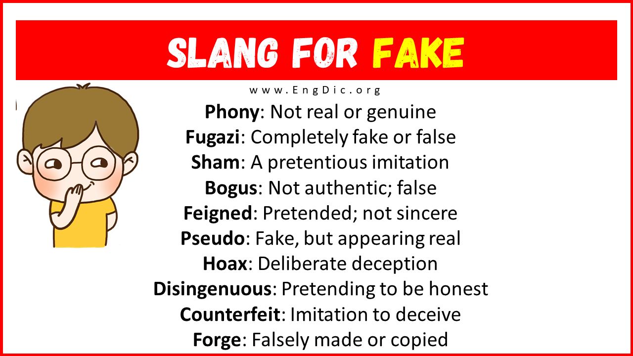 Slang For Fake